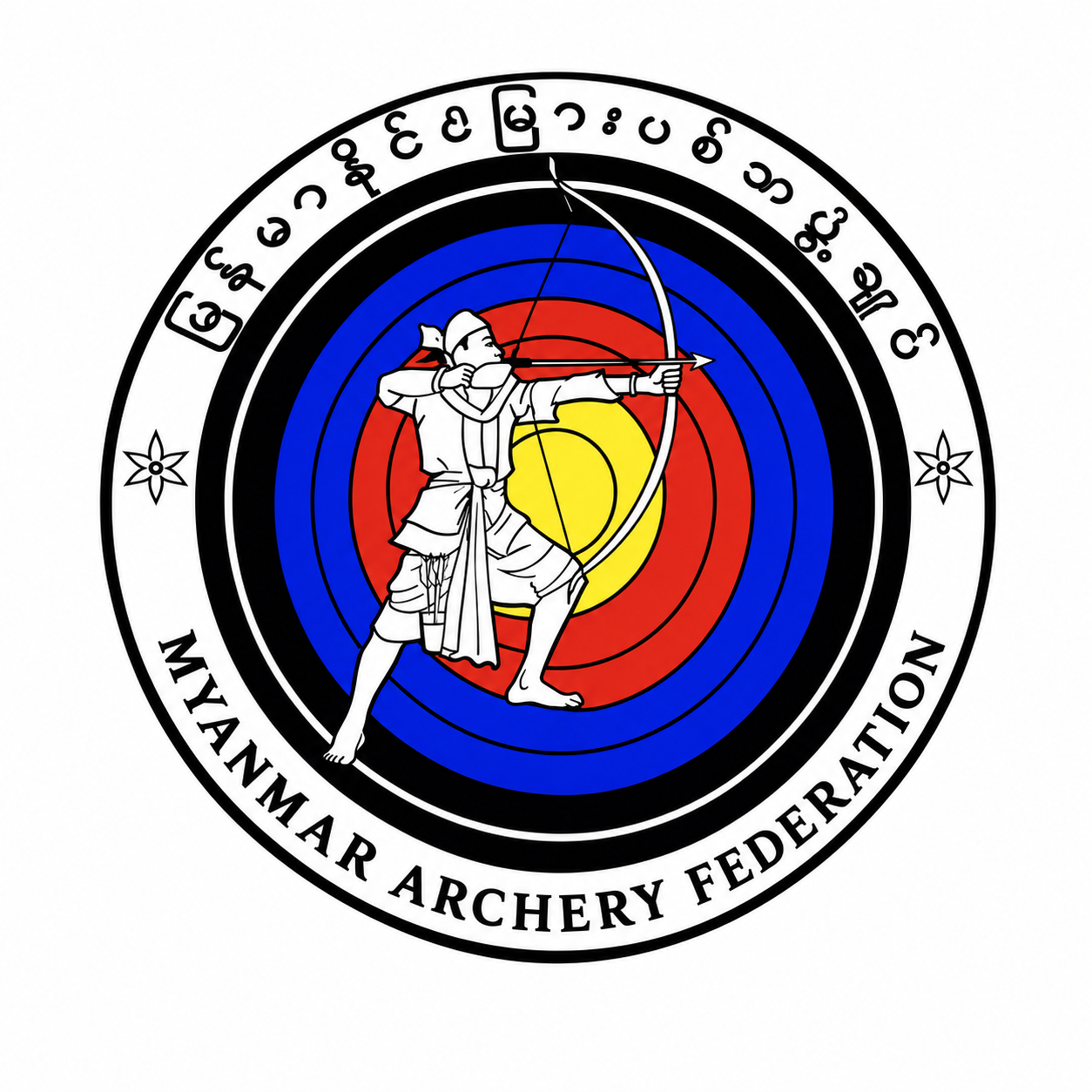 မြန်မာနိုင်ငံမြားပစ်အဖွဲ့ချုပ် — Myanmar Archery Federation logo